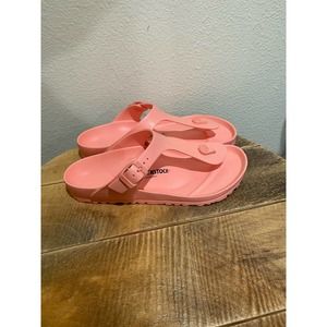 Birkenstock Gizeh Essentials Eva Coral Pink Sandals size 8